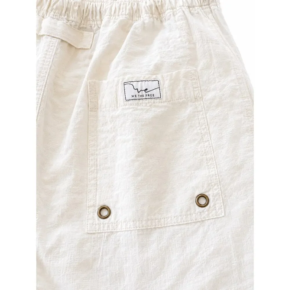 Free People We The Free White Drawstring Beach Shorts Size S Coastal Resort Boho
